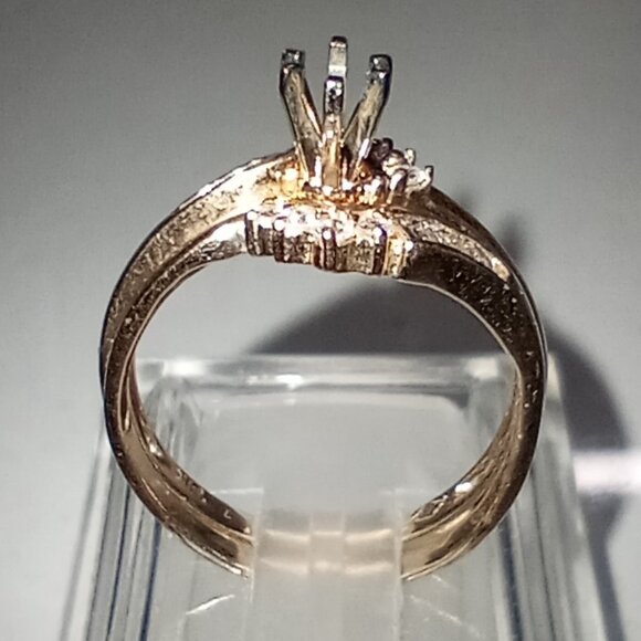 14Kt Yellow Gold 1/3-Carat Diamond 5x3mm Marquise Semi-Mount Wedding Ring Set - Picture 5 of 7